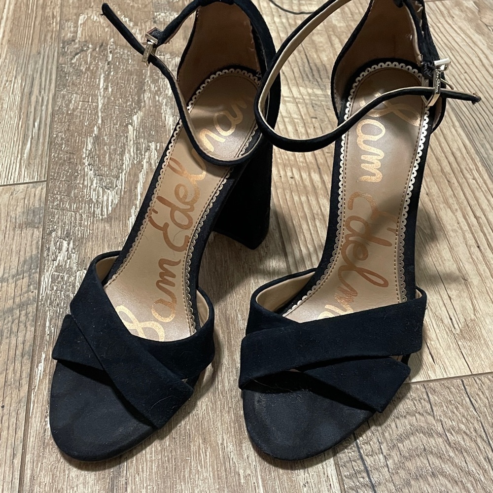 Sam Edelman Black High Heel Sandals with Ankle Strap - Picture 11 of 11